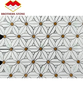 <span class=keywords><strong>Mosaico</strong></span> de piedra natural Rosa Norvegia con incrustaciones de latón moderno para pared y suelo para Decoración de cocina - Product Image 4