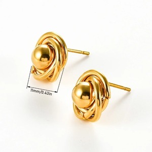 1 Paire de Boucles d'Oreilles Clous en Acier Inoxydable Forme Fleur Rose Plaqué Or et Argent Élégantes Tendance pour Femmes Filles Fiançailles Fête Quotidien - Product Image 2