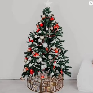 New LED <strong>Gingerbread</strong> PVC material Christmas <strong>Tree</strong> around skirt <strong>Collar</strong> Decoration Elegant Accessory for Festive Display ornament - Product Image 2