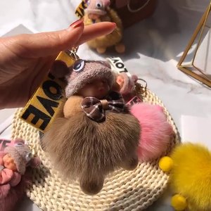 <span class=keywords><strong>Porte</strong></span>-clés en peluche moelleux, <span class=keywords><strong>porte</strong></span>-clés bébé endormi doux, <span class=keywords><strong>porte</strong></span>-clés mignons pour femmes et filles, cadeau en vrac pour décorations charmantes - Product Image 3
