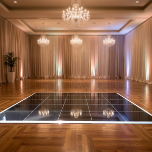 Paneles de Madera Contrachapada Encajables para Pista de Baile, Color Negro Brillante, 1x1m, para Eventos y Fiestas - Product Image 1