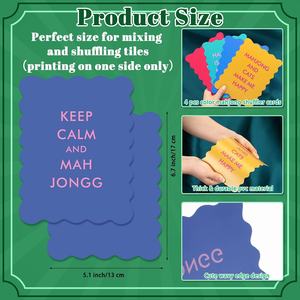 Mélangeur de tuiles de Mahjong coloré en PVC épais avec motifs et inscriptions, à bords ondulés, pour mélanger et mélanger les tuiles, Cadeaux de Mahjong - Product Image 5