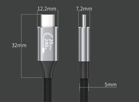 Kabel Data Tipe-C USB C ke USB C 8K 60 Proyeksi Layar Portabel 20GBPS USB 3.2 Kecepatan Tinggi Dua Ujung 240W 5A Pengisian Cepat