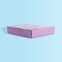 Boîte d'expédition personnalisée en gros, couleur violet clair, avec couvercle rabattable et impression de motifs floraux pour l'e-commerce
