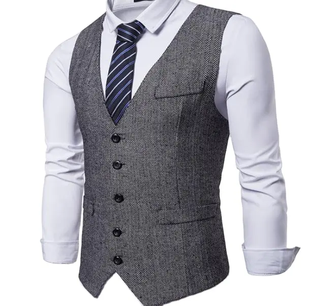 men business office waist coat button down formal vest coat for men