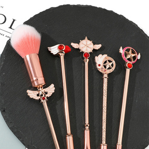 Nuevo Beauty <span class=keywords><strong>Warrior</strong></span>, 5 uds., juego de brochas de maquillaje de Metal dorado rosa, base de sombra de ojos, brocha cosmética, herramientas de belleza, regalo - Product Image 3