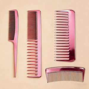 Juego de peines de carbono plateados electrochapados con logotipo personalizado, peines de cola de rata, peines de púas anchas para <span class=keywords><strong>peluquería</strong></span> - Product Image 3