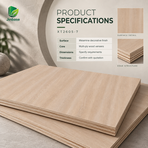 Contrachapado Jinbase XT2605-7 con chapa de roble color crema avena, grado E0, 1220x2440mm, panel de madera de arce y haya - Product Image 2