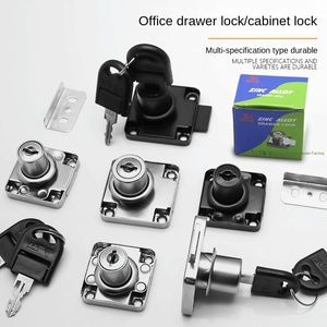 ล็อกลิ้นชักเหล็กเหล็กสำหรับตู้เฟอร์นิเจอร์และประตูโต๊ะพร้อมอุปกรณ์จ่ายไฟที่สำคัญ - Product Image 2