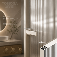 Puerta de Baño Minimalista de Aluminio y Vidrio a Precio Razonable, Diseño Moderno, Impermeable, para Hogar, Hotel, Oficina, Villa, Escuela, Sin Marco