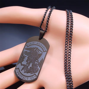 Collar KOMI de San Miguel para hombre, collares con colgante de medallón de Arcángel de protección para oración religiosa, collar de cadena de 24 pulgadas - Product Image 1