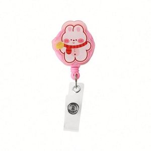 Portacredenciales retráctil de plástico con diseño de dibujos animados, con tarjeta de expansión, cordón y placa de identificación - Product Image 1