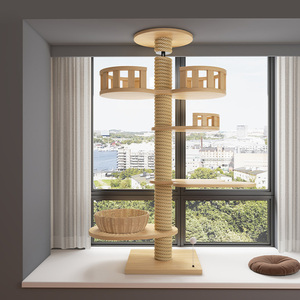 Structure d'escalade pour chat en bois massif moderne et écologique avec hauteur personnalisable, 4 niveaux et <span class=keywords><strong>tour</strong></span> pour chat - Product Image 2
