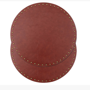 Sets de table ronds en similicuir, dessous de plat circulaires pour cuisine, <span class=keywords><strong>bar</strong></span> à petit-déjeuner et table basse - Product Image 2