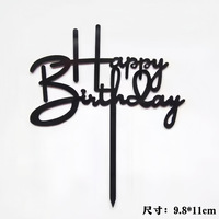 10 Pièces Décorations de Gâteau en Acrylique Joyeux Anniversaire à Insérer, Accessoires de Gâteau Tendance pour Célébrités d'Internet