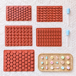 1 takım silikon şeker kalıbı çikolata puding bisküvi kalıpları dinozor, oyuncak ayı, silindir, çörek ve kalp şeklinde pişirme kalıpları - Product Image 1