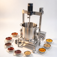 Machine de fabrication de mixage planétaire pour sauce au curry, chauffage automatique au gaz, bouilloire à double enveloppe, mélangeur de tomates