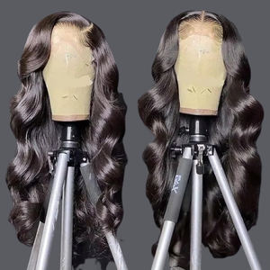 Groothandel Ruwe Indiase Maagdelijke HD 13*4 Kant Frontal Pruiken Natuurlijke Transparante Kant Voorkant Haarwerk van Echt Haar voor Zwarte Vrouwen - Product Image 1