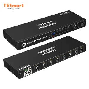 TESmart KVM HDMI USB HDCP2.2 TV 8 Portas Suporte 4k LAN RS232 controle HDMI KVM Switch
