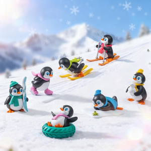 Poupée pingouin créative avec écharpe <span class=keywords><strong>de</strong></span> ski, pour micro-paysages et décorations DIY sur le thème <span class=keywords><strong>de</strong></span> la <span class=keywords><strong>neige</strong></span>, accessoires suspendus, petits ornements - Product Image 1