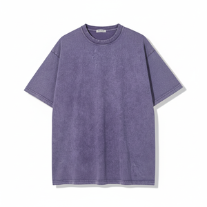 T-shirt Homme Oversize 100% Coton, Vente en Gros OEM, Décontracté, Grammage Lourd, Délavé à l'Acide, Vintage, Uni, Coupe Classique, 230g - Product Image 2