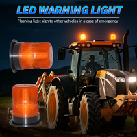 Neue WTTG DC12/24V Bernsteinfarbene LED-Warnleuchte IP65 Wasserdichter Warnlichtstrahler für LKW Traktor Schulbus Baumaschinen