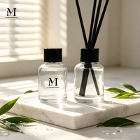 En stock, flacon de parfum en verre décoratif de luxe transparent vide de 30 ml, flacon cosmétique de luxe