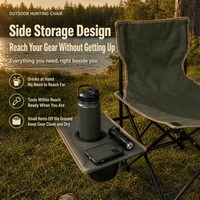 Chaise de camping pliable légère et durable avec porte-gobelet et dossier haut pour la pêche, la plage et le parc