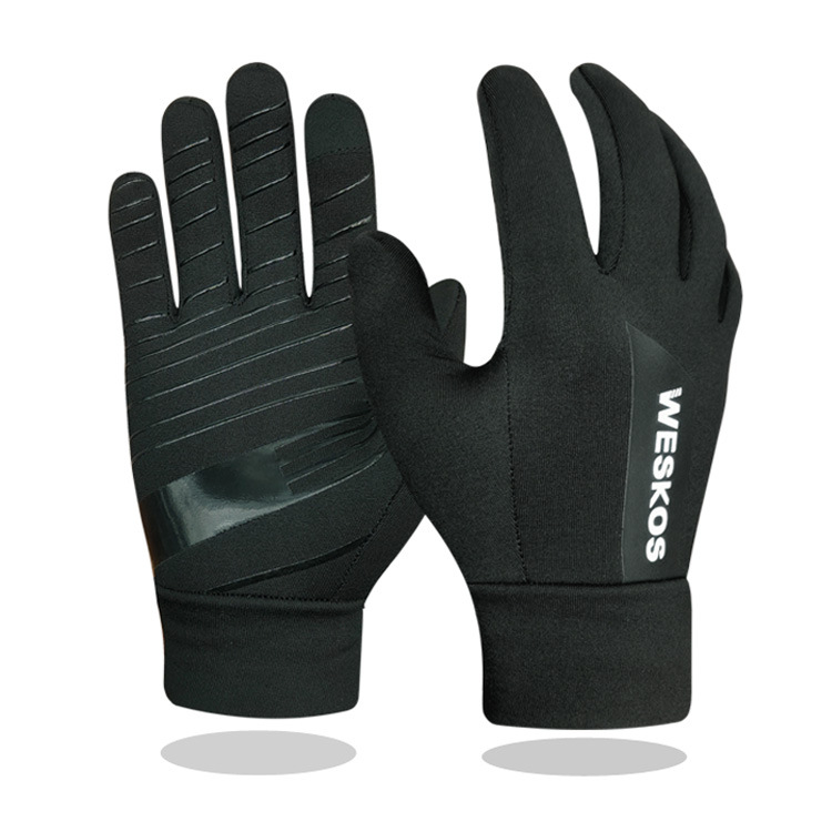 Оптовая продажа, Зимние перчатки для бега и занятий спортом на открытом воздухе с логотипом завода, Нескользящие теплые велосипедные перчатки для сенсорного экрана