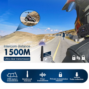 V6 Plus Casco Auriculares 6 Riders Switch Talking Intercommunicador Motocicleta Montar Casco Intercomunicador Auriculares inalámbricos - Product Image 4