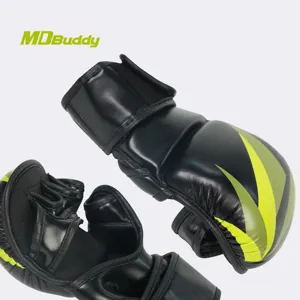 MDBuddy sarung tangan Kickboxing desain baru dengan sarung tangan tinju Mma telapak tangan terbuka untuk pria dan wanita