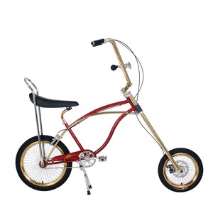 Bicicleta Retro Estilo Chopper de la <span class=keywords><strong>Costa</strong></span> Oeste, Accionada a Pedal, Horquilla Delantera Extralarga, Estilo Harley, 16 Pulgadas Delantera, 20 Pulgadas Trasera - Product Image 1