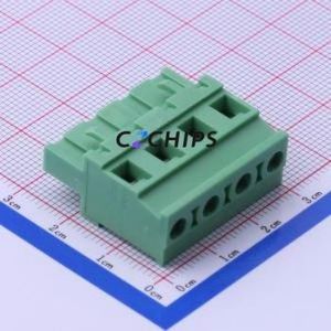 DB2EKA-7.62-4P-GN-S Plug-in Terminal Block P=7.62mm Connector Male Plug 1x4P 7.62mm Green - Product Image 1