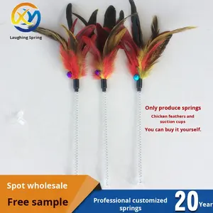 Industrielles Katzen spielzeug im Edelstahl zylinders til mit Saugnapf Spring Swing Pet Supplies Teasing Tool - Product Image 2