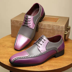 Chaussures Oxford de travail pour hommes Goodyear, nouveau style, cuir véritable, fabrication artisanale, style rétro, décontractées, à lacets, imperméables, respirantes - Product Image 2