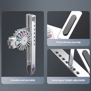 X523-1 Adjustable <b>Tablet</b> <b>Stands</b> Fast Heat Dissipation Aluminum Abs Notebook Bracket Laptop Cooling Pad With 2 Fan Holder - Product Image 3