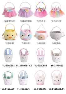 Nouveau design rotin osier jonc de mer coton corde seersucker à volants <span class=keywords><strong>toile</strong></span> tissé coton tissu feutre garçons filles joyeuses pâques panier - Product Image 3