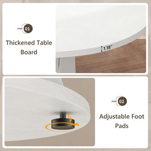 Table à manger extensible ronde moderne SENYU, plateau en plastique blanc, 6 places, design minimaliste, meubles pour la maison - Product Image 6