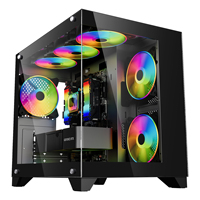 AntarcChill High Quality Tempered Glass USB Computer Gaming Cases Esports Micro ATX Sea View Pc Cabinet With RGB Cooling Fans