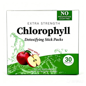 Extra Strength Chlorophyll Antioxidant Detoxifying Powder Packs (4 Flavors <strong>Spearmint</strong>/Lime/Apple/Melon) 30 Packs Sugar <strong>Supplement</strong> - Product Image 4