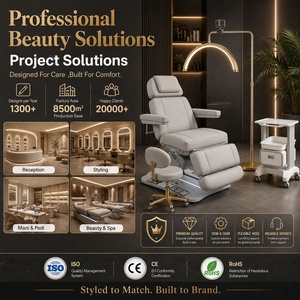 Lit de beauté électrique multi-moteurs réglable avec base LED pour salon de beauté - Product Image 1