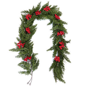 赤いベリーとプラスチック人工クリスマスガーランドクリスマス装飾用品新しいデザイン卸売サプライヤー - Product Image 2