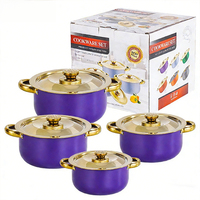 Ensemble de 8 ustensiles de cuisine en acier inoxydable colorés, antiadhésifs, casseroles et poêles, pour la maison et les restaurants