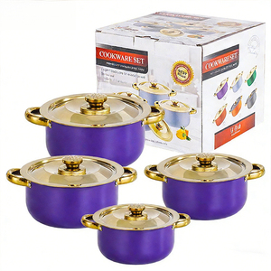 Ensemble <span class=keywords><strong>de</strong></span> 8 <span class=keywords><strong>ustensiles</strong></span> <span class=keywords><strong>de</strong></span> <span class=keywords><strong>cuisine</strong></span> en acier inoxydable colorés, antiadhésifs, casseroles et poêles, pour la maison et les restaurants - Product Image 5