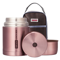 Bocal alimentaire isotherme portable en acier inoxydable 304 à double paroi sous vide de 1000 ml, isolation thermique 12-24 heures