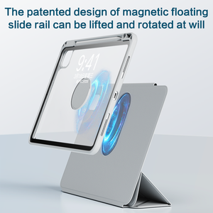 720 Rotatable Magnetic Floating Slide Rail <b>Tablet</b> Case With <b>Pen</b> Holder Multi Angle Stand Protective Cover - Product Image 3