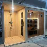 Sauna extérieur en bois sur mesure pour 2 à 4 personnes avec douche, cabine de sauna de jardin