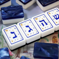 En stock : Ensemble de Mahjong américain pour jeu manuel, tuiles en acrylique motif Grue Saphir, finition lisse, pour usage domestique et de loisirs sur table