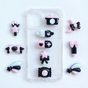 Mini Accessori in Resina Neri e Rosa a Tema <span class=keywords><strong>Fata</strong></span> Fai da Te, per Capsule di Matite, Fiocchi, Gioielli, Colla Crema, Decorazioni per Custodie Telefono, Fermagli per Capelli e Manicure - Product Image 1