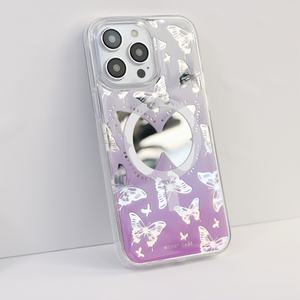 Étui de téléphone portable magnétique personnalisé avec papillon holographique brillant de luxe pour iPhone 15 14 Pro Max - Product Image 6
